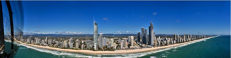 Surfers Paradise, Gold Coast, aerial panorama